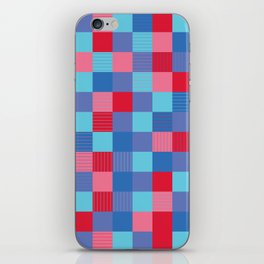 Valentine's Day Layers of Pink, Purple, & Blue Plaid Design iPhone Skin