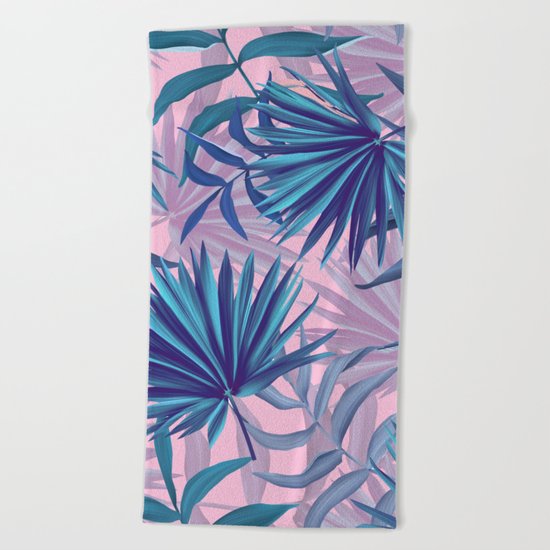 pink tropic Beach Towel