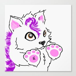 Snowfox - pink Canvas Print