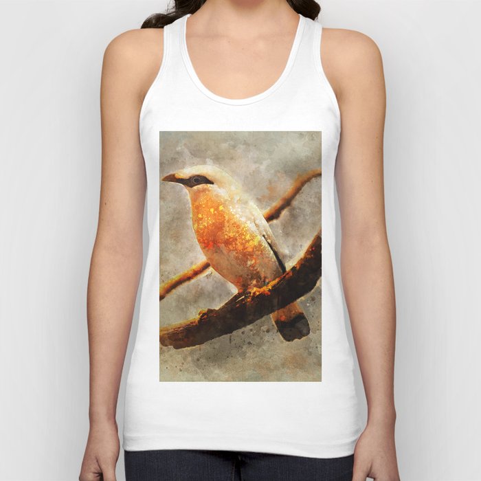 Orange and white bird on the branch Tank Top