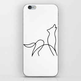 Picasso wolf Art - Minimal wolf Line Drawing iPhone Skin