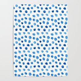 Blue Dalmatian Print Poster