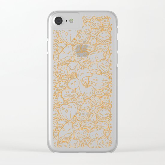 Pumpkin Halloween line pattern Clear iPhone Case