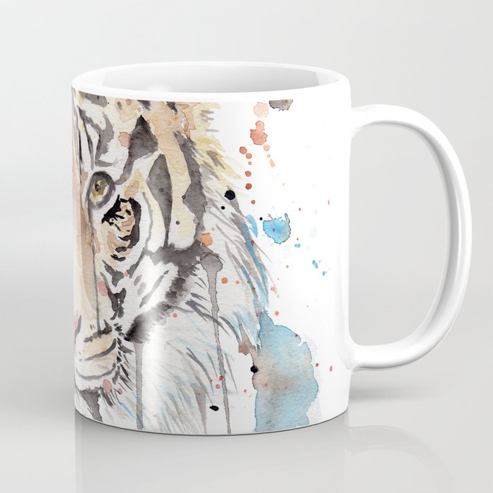 Watercolor Painting of Picture "Portrait of a Tiger" Coffee Mug