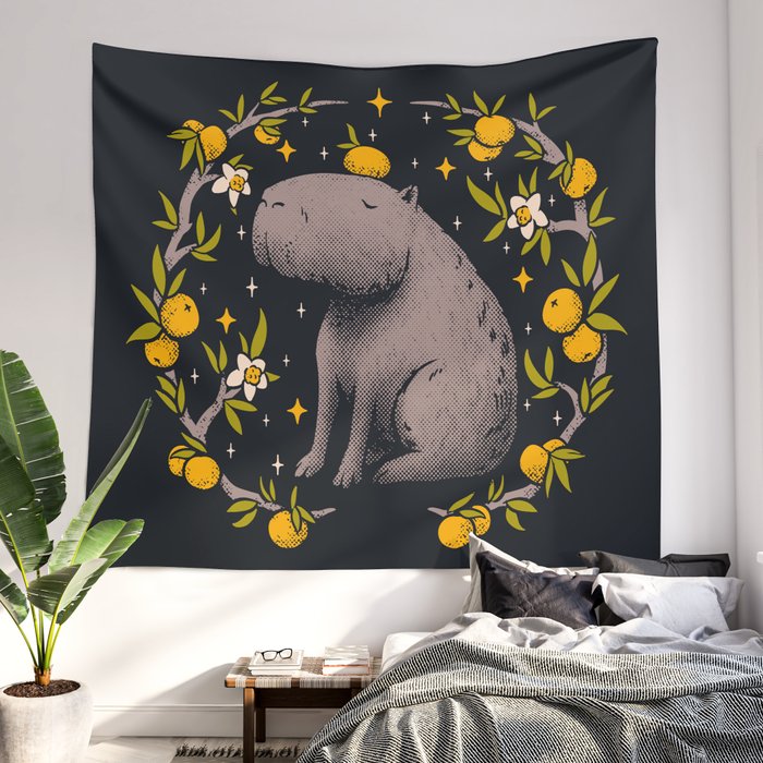 Funny Capybara Tapestry Wall Hanging Room Decoration Aesthetic