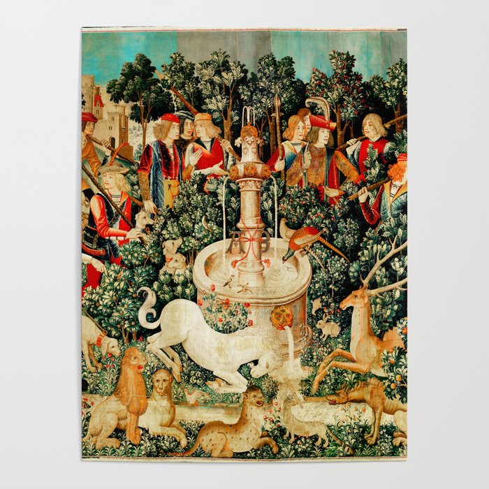 Hunt Of The Unicorn Medieval Tapestry Poster