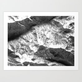 Snowbird / Alta 3D Map Art Print