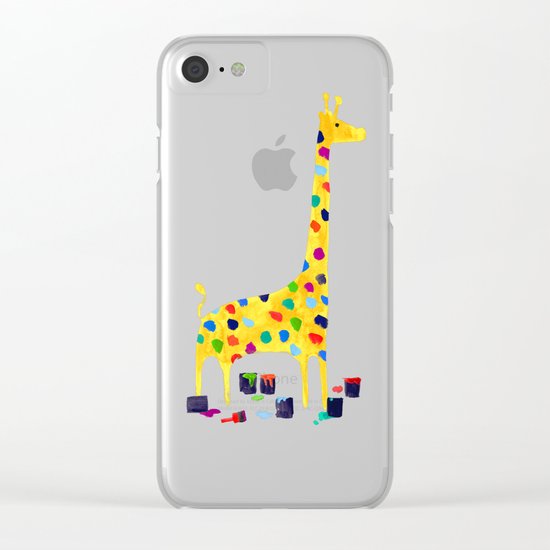 Paint by number giraffe Clear iPhone Case