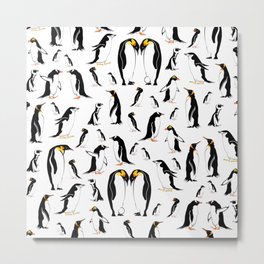 Penguin pattern Metal Print | Blackandwhite, Crestedpenguin, Digital, Adeliepenguin, Newzealandbirds, Penguin, Penguins, Emperorpenguin, Pattern, Africanpenguin 