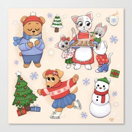 Christmas Animals Canvas Print