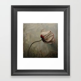 Tulip Oil Painting Cream & Red Framed Art Print