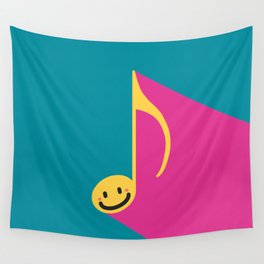 Happy smile vintage musical note 1 Wall Tapestry