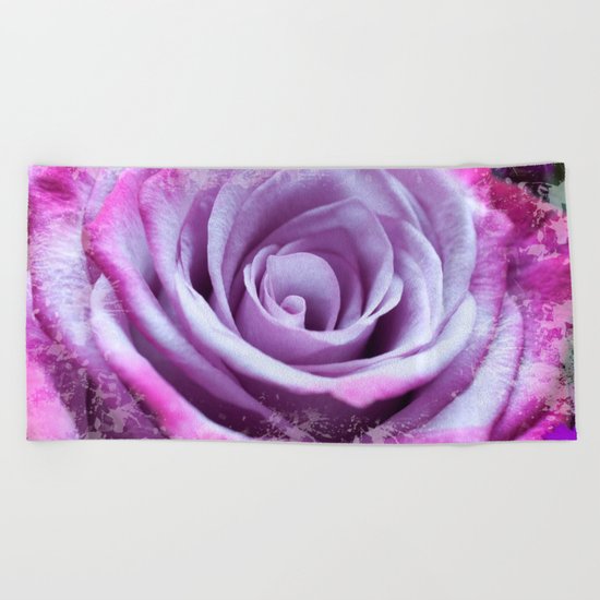 Rose of Love #Pink #Purple #art #society6 Beach Towel