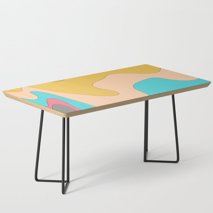 Liquid - Colorful Fluid Summer Vibes Beach Design Pattern II Coffee Table