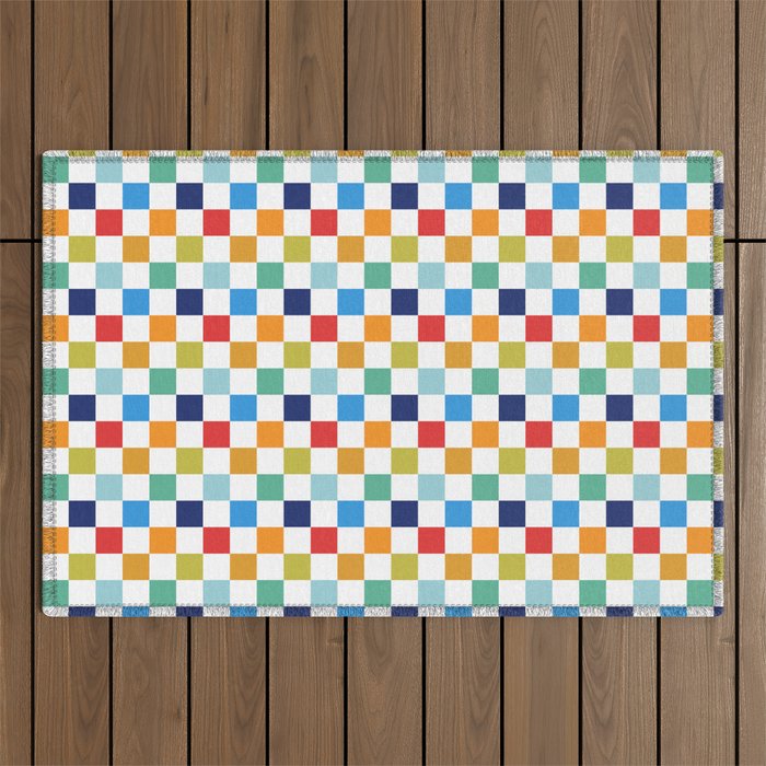 Colorful checked pattern Outdoor Rug