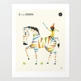 Z is for ZEBRA Art Print