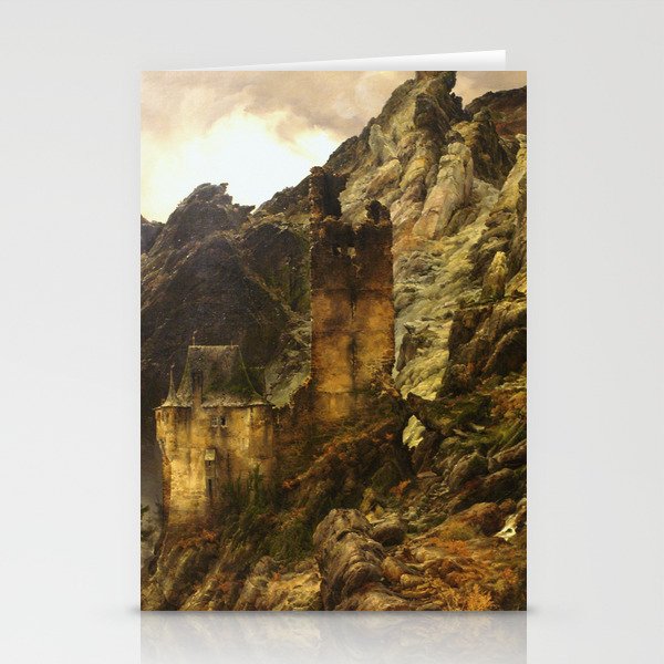 Rocky landscape Gorge with ruins - Carl Friedrich Lessing  Stationery Cards