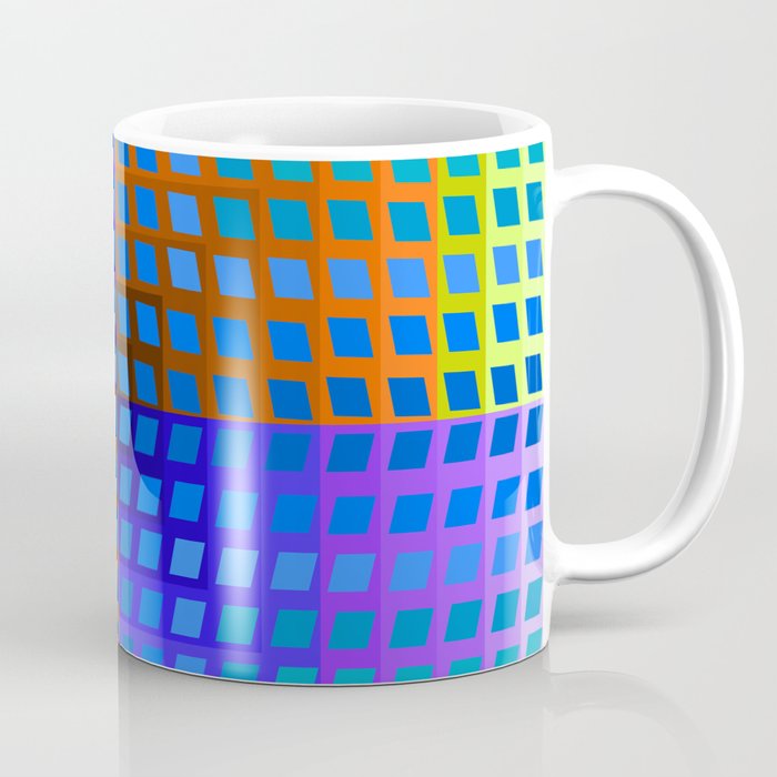 Rainbow Squares Victor Vasarely Style 2 Coffee Mug