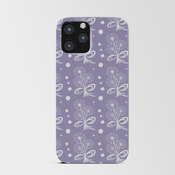 Purple and white flower pattern iPhone Card Case