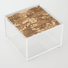Personalized  B Letter on Brown Military Camouflage Army Commando Design, Veterans Day Gift / Valentine Gift / Military Anniversary Gift / Army Commando Birthday Gift  Acrylic Box
