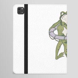 Frog with Swim Ring Vintage Art iPad Folio Case