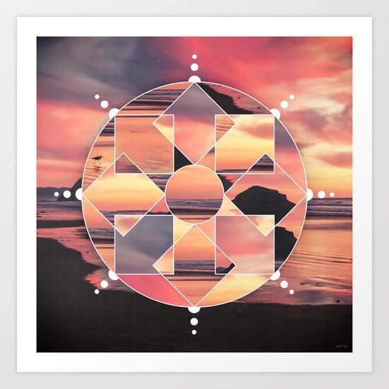 Geometric Seashore Art Print