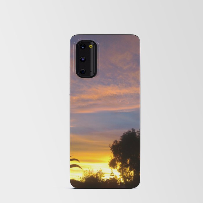 Mexico Photography - Trees Under The Beautiful Yellow Sunset Android Card Case