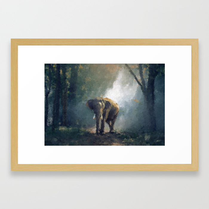 Elephant On Patrol Styled Painting Wall Art Poster Big Wall Art
