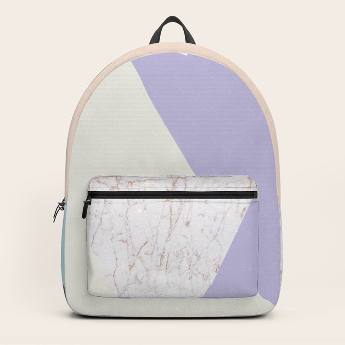 images Pastel Color Block Backpack geometrical faux rose gold pastel