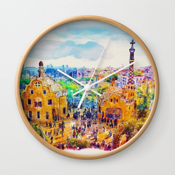 Park Guell Barcelona Wall Clock