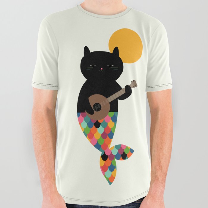 Purrmaid All Over Graphic Tee