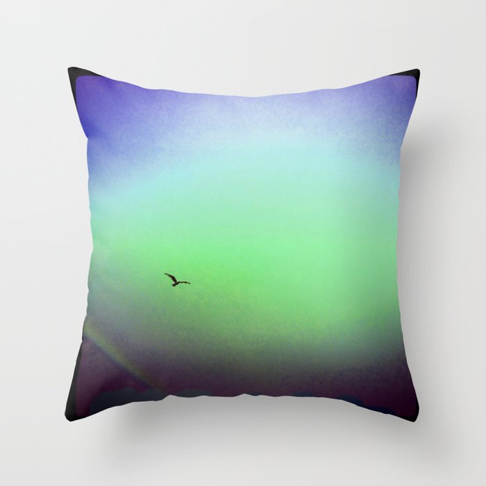 Seagull & Rainbow Throw Pillow