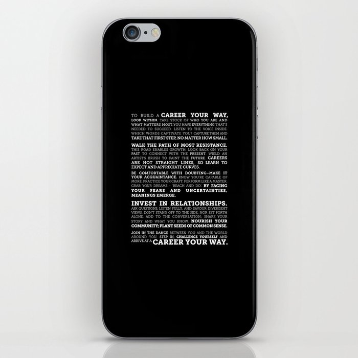 Career Your Way (White on Black) iPhone Skin