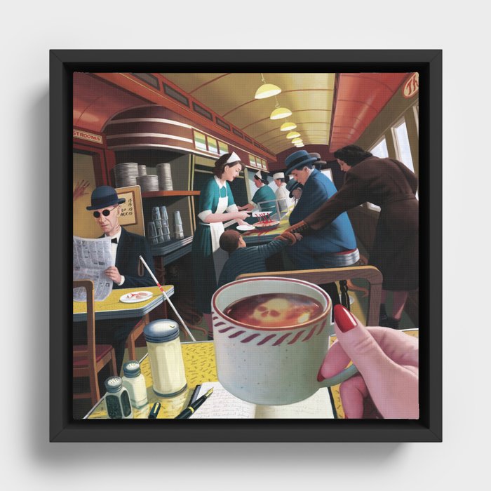 Blue Plate Special by Jeff Lee Johnson Framed Canvas