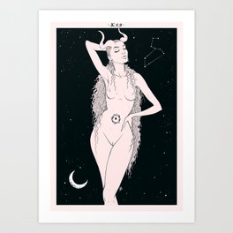 Leo Art Print | Eroticart, Inkillustrations, Drawing, Tarot, Moon, Digital, Witchyart, Zodiacart, Digitalart, Astrology 