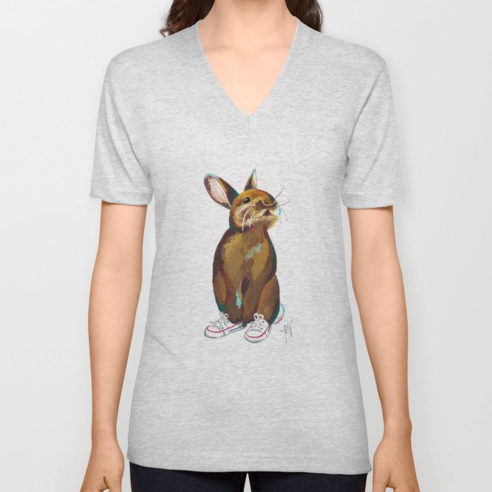 Bunny in shoes V Neck T Shirt