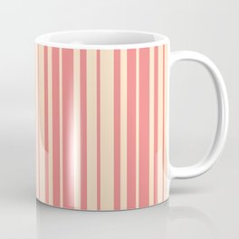 [ Thumbnail: Light Coral and Bisque Colored Stripes/Lines Pattern Coffee Mug ]