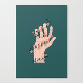 Hands and Flowers Canvas Print
