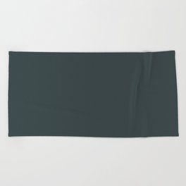 Dark Gray Solid Color Pairs Pantone Green Gables 19-4906 TCX Shades of Blue-green Hues Beach Towel