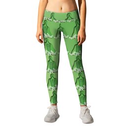 Yoga and meditation position in green Leggings