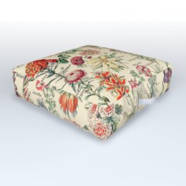 Vintage Floral Drawings // Fleurs by Adolphe Millot XL 19th Century Science Textbook Artwork Outdoor Floor Cushion