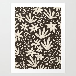 Field of Daisies | Charcoal Brown | Cortado Series Art Print