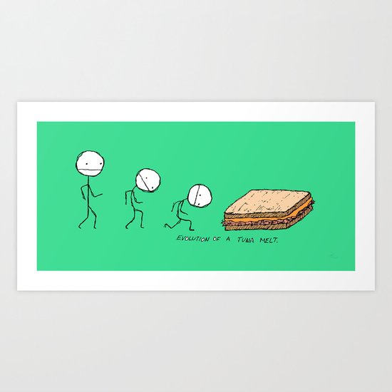 Evolution of a Tuna Melt Art Print