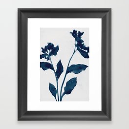 Indigo Blue Flowers 2 Framed Art Print
