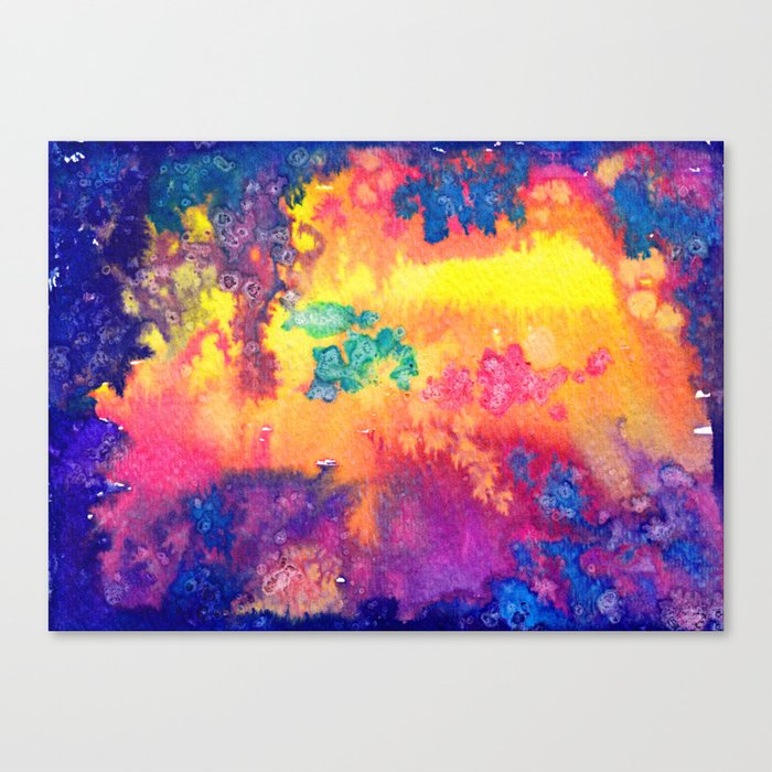Deep Space Tie Dye Watercolor Abstract Canvas Print By Arumise