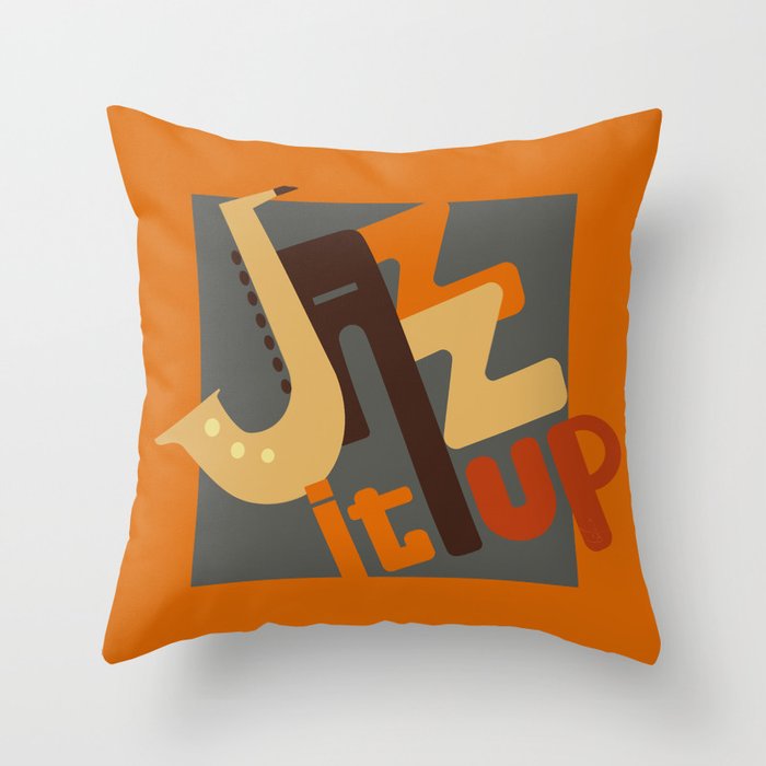 Jazz It Up - Retro Colors Throw Pillow
