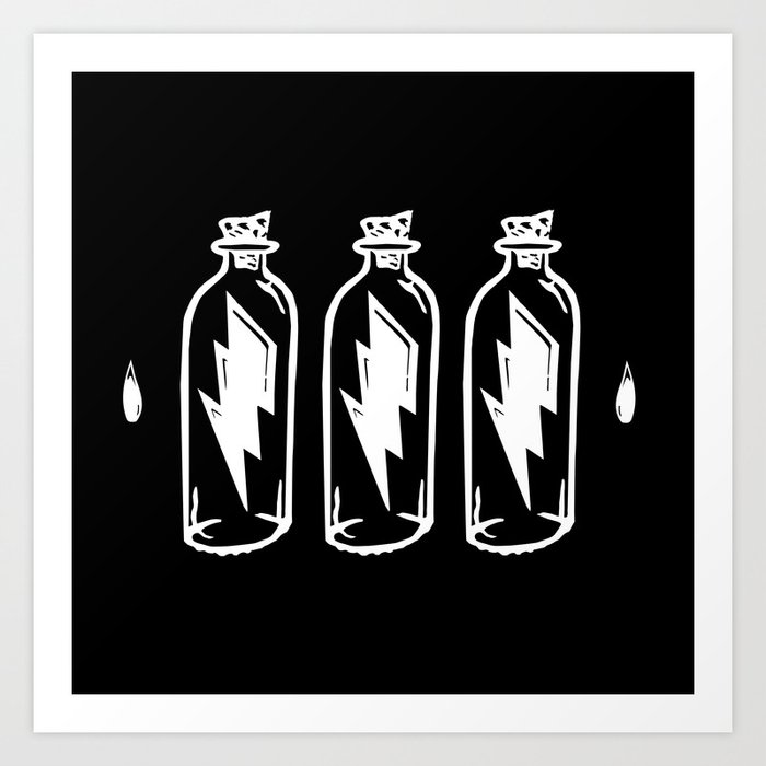 Lightning in a Bottle | Black  Art Print