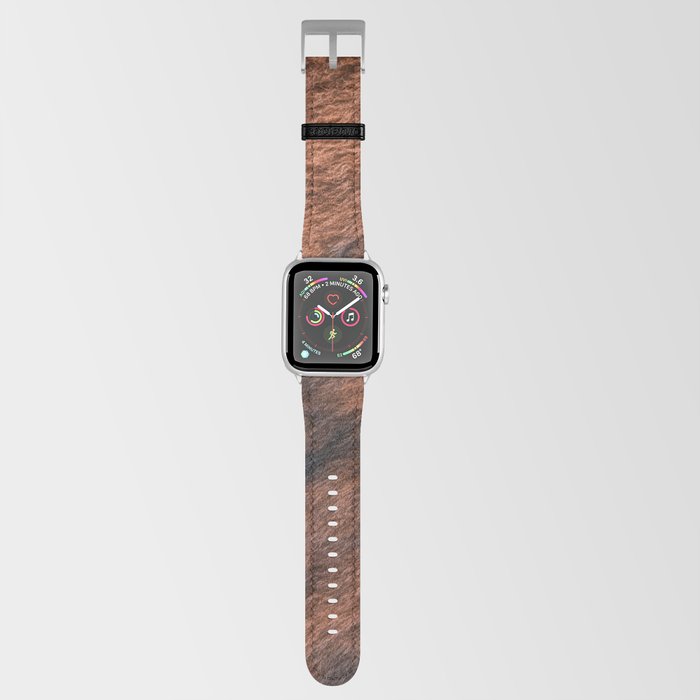 Brown and White Cow Skin Print Pattern Modern, Cowhide Faux Leather Apple Watch Band