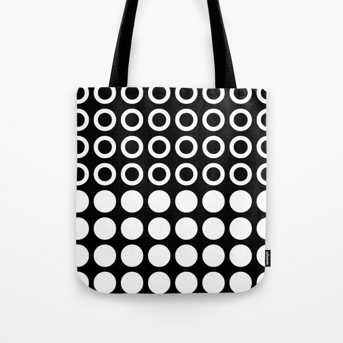 Mid Century Modern Circles And Dots Black & White Tote Bag