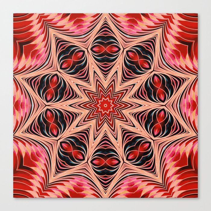 Red Star Mandala Canvas Print